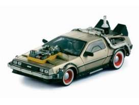 Delorean  - Back to the Future III 1987 silver - 1:24 - Welly - 22444 - welly22444 | Toms Modelautos