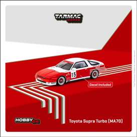 Toyota  - Supra Turbo 1987 red/white - 1:64 - Tarmac - T64-TL064-87ETC15 - TC-T64-TL064-87ETC15 | Toms Modelautos