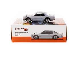 Nissan  - Skyline 2000 GT-R KPGC10 silver - 1:64 - Tarmac - T64G-043-SL - TC-T64G-043-SL2 | Toms Modelautos