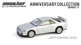 Nissan  - Skyline 1999 silver - 1:64 - GreenLight - 28160E - gl28160E | Toms Modelautos