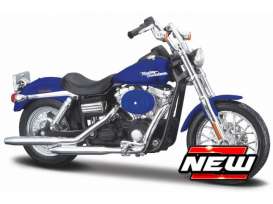 Harley Davidson  - Dyna Street Bob 2006 blue - 1:18 - Maisto - 39360-23103 - mai23103 | Toms Modelautos