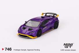 Lamborghini  - Huracan 2023 purple - 1:64 - Mini GT - 00746-R - MGT00746rhd | Toms Modelautos