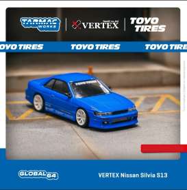 Nissan  - Silvia S13 blue - 1:64 - Tarmac - T64G-025-BL - TC-T64G-025-BL | Toms Modelautos