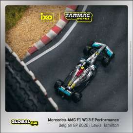 Mercedes Benz  - W13 AMG F1 2022 silver/turquoise - 1:64 - Tarmac - T64G-F044-LH3 - TC-T64G-F044-LH3 | Toms Modelautos