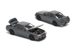 Nissan  - Skyline GT-R R32 gun metal metallic - 1:64 - Pop Race Limited - PR640101 - PR640101 | Toms Modelautos