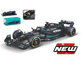 Mercedes Benz AMG - W14 E Performance 2023 black/turquoise - 1:24 - Bburago - 28028R - bura28028R | Toms Modelautos