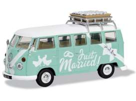 Volkswagen  - T1 Camper green/white - 1:43 - Corgi - CC02737 - corgiCC02737 | Toms Modelautos