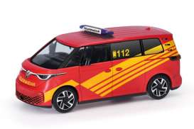 Volkswagen  - ID. Buzz yellow/red - 1:87 - Herpa - H097970 - herpa097970 | Toms Modelautos