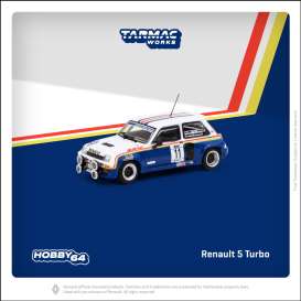 Renault  - 5 Turbo 1985 blue/white - 1:64 - Tarmac - T64-TL060-85RCB11 - TC-T64-TL060-85RCB11 | Toms Modelautos