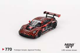Porsche  - 911 (992) 2023 black/red - 1:64 - Mini GT - 00770-L - MGT00770lhd | Toms Modelautos