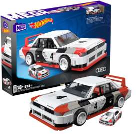 Mega Blocks  - Audi 90 Quattro white/red/black - 1:15 - Mattel - HRY20 - MegaHRY20 | Toms Modelautos