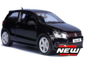 Volkswagen  - Polo black - 1:24 - Bburago - 21059bk - bura21059bk | Toms Modelautos