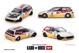 Honda  - Civic 1987 white/yellow - 1:64 - Mini GT - KHMG139 - MGTKHMG139 | Toms Modelautos