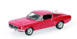Ford  - Mustang Fastback 1968 red - 1:87 - Minichamps - 870084121 - mc870084121 | Toms Modelautos
