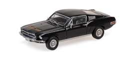 Ford  - Mustang Fastback 1968 black - 1:87 - Minichamps - 870084122 - mc870084122 | Toms Modelautos