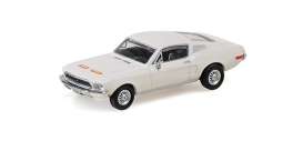 Ford  - Mustang Fastback 1968 white - 1:87 - Minichamps - 870084124 - mc870084124 | Toms Modelautos