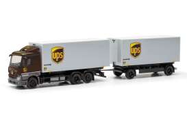 Mercedes Benz  - Actros brown/white/yellow - 1:87 - Herpa Trucks - H317832 - herpa317832 | Toms Modelautos