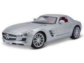 Mercedes Benz  - SLS AMG silver - 1:18 - Maisto - 31389Z - mai31389Z | Toms Modelautos