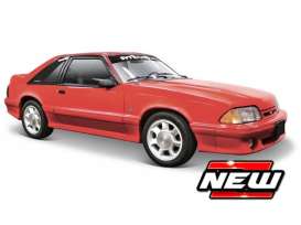 Ford Mustang - SVT Cobra 1993 red - 1:24 - Maisto - 32906R - mai3290R | Toms Modelautos