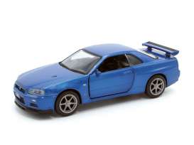 Nissan  - GTR R34 blue - 1:36 - Tayumo - 36115211 - tay36115211 | Toms Modelautos