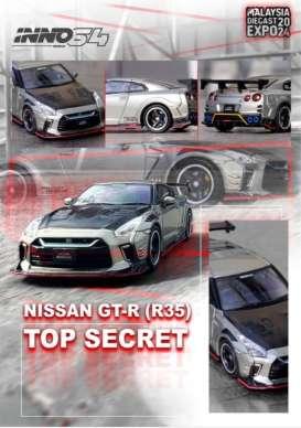 Nissan  - Skyline GT-R (R35) grey/black - 1:64 - Inno Models - in64-R35TS-MDX24 - in64-R35TS-MDX24 | Toms Modelautos