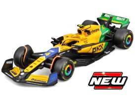 McLaren  - MCL38 2024 yellow/green/blue - 1:43 - Bburago - 38214NM - bura38214NM | Toms Modelautos