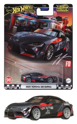 Toyota  - GR Supra 2021 grey/red - 1:64 - Hotwheels - HRT56 - hwmvHRT56 | Toms Modelautos