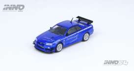 Nissan  - Skyline GT-R (R34) blue - 1:64 - Inno Models - in64-R34VS-MINES-BL - in64-R34VS-MINES-BL | Tom's Modelauto's