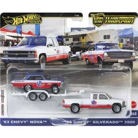 Chevrolet  - Nova & Silverado pick-up truck 1963 red/white/blue - 1:64 - Hotwheels - HRV42 - hwmvHRV42 | Toms Modelautos