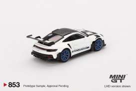 Porsche  - 911 (992) 2024 white/blue - 1:64 - Mini GT - 00853-R - MGT00853rhd | Toms Modelautos