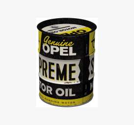 Opel  - Metal Money Box Oil Barrel black/yellow - Tac Signs - NA31520 - CRMB31520 | Toms Modelautos