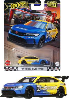 Honda  - Civic Type-R 2024 blue/yellow - 1:64 - Hotwheels - HRT61 - hwmvHRT61 | Toms Modelautos