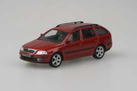Skoda  - Octavia II Combi 2004 red - 1:43 - Abrex - 143AB-002J - ab143AB-002J | Tom's Modelauto's