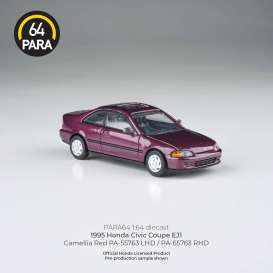 Honda  - civic 1995 red - 1:64 - Para64 - 65763 - pa65763rhd | Toms Modelautos