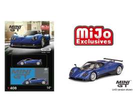 Pagani  - Zonda F 2021 blue - 1:64 - Mini GT - 00408MJ - MGT00408MJ | Toms Modelautos