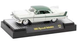 Plymouth  - Belvedere 1958 white/green - 1:64 - M2 Machines - 32600R78-1958 - M2-32600R78-1958 | Toms Modelautos