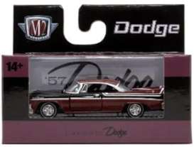 Dodge  - Custom Royal Lancer D500 1957 black/dark red - 1:64 - M2 Machines - 32500-91-1957 - M2-32500-91-1957 | Toms Modelautos