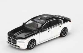 BMW  - I7 Xdrive60 2024 black/white - 1:64 - Mini GT - 00959-BL - MGT00959BL | Toms Modelautos