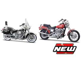Harley Davidson  - FLSTN Heritage Softail / FXDL  red/white/black - 1:18 - Maisto - 37301-90 - mai37301-90 | Toms Modelautos