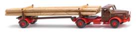   - Long timber transporter red/brown - 1:87 - Wiking - 0390132 - WIK9013 | Toms Modelautos