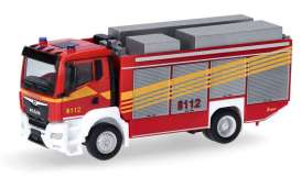 MAN  - TGS NN RW2 red/yellow/grey - 1:87 - Herpa - H098144 - herpa098144 | Toms Modelautos