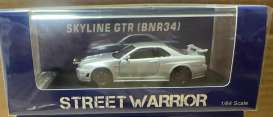 Nissan  - Skyline GTR (BR34) silver - 1:64 - Street Weapon - STW007 - STW007 | Toms Modelautos