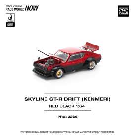 Nissan  - Skyline GT-R Drift red/black - 1:64 - Pop Race Limited - PR640266 - PR640266 | Toms Modelautos