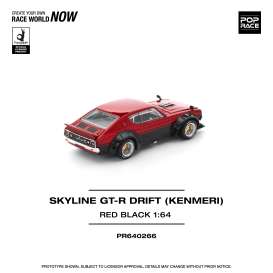 Nissan  - Skyline GT-R Drift red/black - 1:64 - Pop Race Limited - PR640266 - PR640266 | Toms Modelautos
