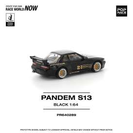 Nissan  - Pandem S13 black - 1:64 - Pop Race Limited - PR640289 - PR640289 | Toms Modelautos
