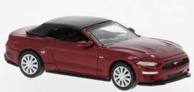 Ford Mustang - VI Cabriolet 2020 dark red - 1:87 - Brekina - PCX870565 - PCX870565 | Toms Modelautos