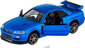 Nissan  - Skyline GT-R V-Spec II  blue - Tomica - 011 - topre011 | Toms Modelautos