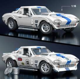 Chevrolet  - Corvette blue/white - 1:16 - Hotwheels Brick Shop - JGR31 - hwbsJGR31 | Toms Modelautos