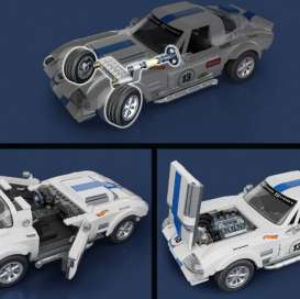 Chevrolet  - Corvette blue/white - 1:16 - Hotwheels Brick Shop - JGR31 - hwbsJGR31 | Toms Modelautos