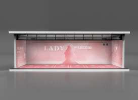 diorama Accessoires - Lady Parking with light rose/white - 1:64 - Black Box Diorama - MO914017 - MO914017 | Toms Modelautos